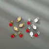 Acessórios para Joias DIY de Prata Pura S999 Tradicional Série Frutas Morango Vermelho Resina Doce Pulseira Colar Pingente