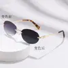 Gafas de sol, Gafas sin montura, Monturas pequeñas de moda, Lujo ligero transfronterizo, Metálicas ovaladas, Gafas de sol de alta gama, Gafas de sol europeas y americanas