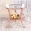 Silla de Ratán, Silla Pequeña de Ratán con Respaldo, Silla de Ratán para Niños al Aire Libre, Silla de Té Tejida para Ocio en Casa, Taburete Pequeño de Ratán para Adultos