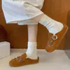 Zapatos de mujer lindos estilo Birkenstock con suela gruesa, nuevo modelo de otoño 2026, sin cordones, antideslizantes, de punta cerrada, medias chanclas Birkenstock planas