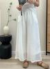 20 Cores de Calças de Ráfia para Mulheres Atacado Estilo Verão 2026 Cintura Elástica Calças de Ráfia Wide-Leg Calças Casuais de Ráfia Soltas Nove Pontos