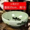 Lavabo de cerámica para encimera, de una sola cubeta, estilo vintage, lavabo artístico redondo para baño, lavabo artístico antiguo para uso doméstico