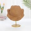 Estoque Disponível com Corda à Prova de Vento Chapéu de Palha Ondulado Infantil Borracha de Chapéu de Sol de Aba Larga Verão Feminino Proteção Solar Chapéu de Sol