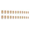 Uñas Largas Estilo Francés con Borde Blanco Nude, Manicura Fresca y Elegante con Pequeñas Flores, Puntos y Diamantes, 24 Piezas de Uñas Postizas Terminadas