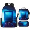 Mochila Transfronteriza Nueva Skibidi Toilet Mochila Escolar para Estudiantes Mochila de Poliéster Estampada Bolso de Mano Estuche para Lápices Juego de Tres Piezas