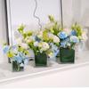 Tamaño pequeño Transparente Cuadrado Acrílico Cilindro Cuadrado Maceta Caja de Flores Maceta para Suculentas Arreglo Floral Cilindro Cuadrado Caja de Empaque para Ramo de Flores Frescas