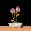 Adorno de Árbol de Flores de Ágata Amatista de Cristal Natural Adorno Pequeño de Cristal Creativo DIY para el Hogar Sala de Estar Venta al por Mayor