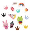 Logotipo bordado de animal de dibujos animados conejo Corona accesorios de ropa para niños arcoíris parche para planchar DIY accesorios bordados pegatinas de tela bordadas