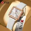Relojes de Moda Europeos y Americanos Ofns para Mujer, Relojes de Moda Cuadrados Impermeables de Venta Caliente Transfronteriza, Relojes de Cuarzo Escolares de Aleación de Cuero