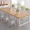 Mesa de Conferência Treinamento de Funcionários Mesa de Escritório Retangular e Conjunto de Cadeiras Mesa de Computador Simples Bancada Grande Mesa