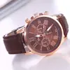 Relógio popular Geneva de pulseira dupla camada, três mostradores, seis ponteiros, masculino, relógio Geneva em estoque, atacado