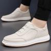 Piel de Vacuno de Primera Capa Verano Nuevos Zapatos Casuales para Hombre Cuero Genuino Transpirables Zapatos Slip-On Blancos para Hombre Zapatos de Cuero Versátiles Zapatos de Hombre