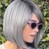 Moda Europea y Americana peluca tocado flequillo oblicuo bobo peluca de cabeza tocado completo comercio exterior transfronterizo peluca popular