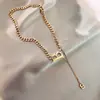 Acero de titanio collar con letra B sentido del diseño color duradero estilo metálico cadena para suéter de acero inoxidable estilo hip hop frío cadena para clavícula