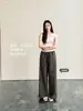 31091 # Nuevo producto de verano: Pantalones ligeros de verano con bolsillos, cordón, corte recto, adelgazantes, adecuados para usar al aire libre, finos, sencillos, pantalones casuales para mujer