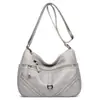 Bolsas de Exportação Transfronteiriças para Mulheres 2025 Nova Bolsa Transversal de Couro Macio para Mãe Grande Capacidade Multicamadas Simples para o Dia a Dia Bolsa de Ombro