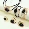 Moda Europea y Americana Estilo Bohemio Collar de Caracol en Espiral Pendientes Pulsera Anillo Conjunto Exagerado de Moda para Mujer