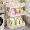 Prateleira de armazenamento para banheiro, prateleira de armazenamento integrada de vários níveis para chão para banheiro, vaso sanitário, máquina de lavar e espaços estreitos