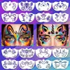 Estêncil Universal para Pintura Facial de Venda Quente Transfronteiriça para Crianças e Adultos, Molde de Transferência Pintado à Mão DIY para Canto do Rosto e Olhos