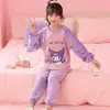 Novos Pijamas de Inverno para Crianças, Veludo de Coral Espesso de Inverno, Meninos e Meninas, Bebês Meninas, Roupas de Casa de Flanela