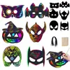 Máscara de pintura em papel arranhável de unicórnio para festa, máscara DIY para feriado, cartão de arranhar colorido, máscara atacado