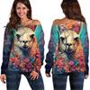 Amazon Suéter 3D estampado de pulpo araña alpaca Europeo y Americano nuevo top suéter de hombros descubiertos para mujer camiseta interior para mujer Mujer