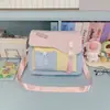 2026 Estilo Harajuku Versão Japonesa Coreana Bolsa Quadrada Pequena Color Block para Menina Bolsa Transversal Pequena Moda Fresca Bolsa de Ombro