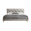 Cama de Cuero Minimalista Italiano, Cama Moderna Sencilla de Lujo de Alta Gama, Cama Doble para Dormitorio Principal, Cama de Boda de 1.8m Diseño Master