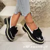 Zapatos Casuales Mocasines de Suela Gruesa Tallas Grandes Comercio Exterior Nuevo Estilo Otoño 2026 Decoración de Moño Mocasines Casuales sin Cordones