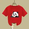 2148# Camisetas de Manga Curta de Algodão 100% Verão para Meninos e Meninas Novas Tops Infantis para Crianças Maiores Moda de Verão Infantil Tendência