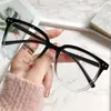 Óculos bloqueadores de luz azul para mulheres, estilo coreano, visual natural, armações de óculos irregulares da moda, óculos de grau prontos para homens, armações de aro plano retrô