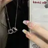 Collar de Mariposa Rosa para Niñas, Diseño de Nicho, Cadena para Clavícula Hip-Hop, Diseño de Alta Gama, Collar de Moda, Lujo Ligero