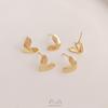 Aretes Curvos Brillantes en Forma de Corazón con Anillas Colgantes Chapados en Oro de 14 Quilates que Conservan el Color Joyería DIY de Aretes de Corazón