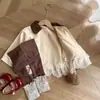 Conjunto de Dos Piezas Nuevo de Otoño para Niñas: Abrigo con Adorno de Encaje + Leggings Conjunto Vintage 31098