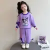 Ropa de Otoño para Niñas Conjunto de Dibujos Animados para Niña Otoño Nuevo Estilo Sudadera con Capucha Casual Elegante para Niños y Pantalones Conjunto de Dos Piezas Estilo Primavera