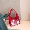 Bolsa Grande de Moda Feminina 2024 Nova Primavera Bolsa de Braço Axila Moda Estudante Lona Bolsa Tote para o Dia a Dia