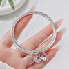 Pulseira Quadrada com Palavras de Bênção Prata Pura 9999 Prata de Lei Luxo Leve Estilo Ins Joia de Nicho Presente de Dia das Mães Aniversário para Mãe