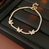 Pulseira Geométrica de Borboleta com Zircônia Moda Luxo Leve Exquisite Pulseira para Melhor Amiga Personalizada Versátil Acessórios de Mão Simples de Alta Qualidade para Mulheres