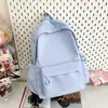 Nova Mochila Escolar Feminina Estilo Ins Nicho Estudante do Ensino Médio Menina do Ensino Fundamental Cor Pura Simples Mochila de Grande Capacidade Estilo Coreano