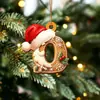 Colgante de Carta de Jengibre de Papá Noel Decoraciones para Árbol de Navidad Adornos Navideños Colgantes de Cartas de Navidad