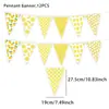 Nuevas Decoraciones de Fiesta Temáticas de Limón de Verano de Amazon Abanicos de Papel Rosas y Amarillos Bolas de Panal Suministros de Decoración para Escena de Fiesta