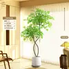 Planta Artificial Verde Nandina Bambu Planta Falsa High-End Luxo Leve Árvore Decorativa para Sala de Estar Ornamentação de Chão Interna Grande em Vaso