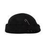 Sombrero de lana para mujer otoño e invierno estilo coreano pin de anillo color sólido rasgado tejido gorro melón sombrero yuppie sombrero para el frío sombrero hip hop moda