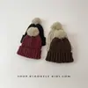 Gorro de Lana para Niños Otoño e Invierno Cálido y a Prueba de Frío Engrosado Lindo Bola de Pelo Gorro de Punto Jersey para Hombres y Mujeres Gorro con Protección para Orejas de Bebé Moderno