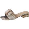 Sandalias de Tacón Grueso para Ropa de Verano para Mujer, Calzado de Suela Plana de Moda para Salir, Zapatos de Pedrería para Mujer, Chanclas, Novedad de Verano 2023