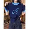 Camiseta de Manga Corta de Algodón Puro con Bloques de Color para Mujer, Nuevo Diseño Primavera/Verano 2026, Top Moderno y Juvenil
