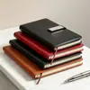Caderno A5 para Negócios Couro PU Macio Caderno Espessado Papelaria de Escritório Atacado Bloco de Notas Magnético Livro de Registro de Reuniões