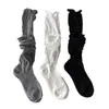 Calcetines de diseñador coreanos de moda con boca de burbuja para pantorrilla, calcetines JK transpirables hasta la rodilla, calcetines finos apilados para primavera y verano