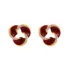 Moda Retro Europea y Americana Lujo Ligero Gama Alta Microincrustaciones de Circonita Pendientes de Aceite Goteado Temperamento Elegante Nicho Versátiles Pendientes para Mujer