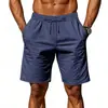 2026 Verano estilo americano de lino fino para la playa, corte holgado, pantalones cortos casuales para hombre, desde la fábrica original